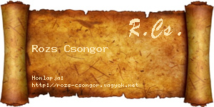 Rozs Csongor névjegykártya